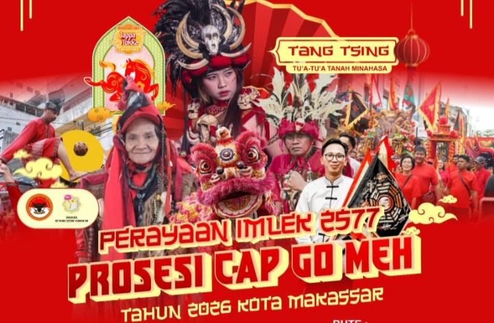 ‎Aksi 7 Tang Sin Meriahkan Kirab Cap Go Meh Kota Makasar, Masyarakat Terpukau  ‎